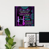 Aan mijn moeder en dochter Gift, mama Gift Idee Poster (Thuiskantoor)