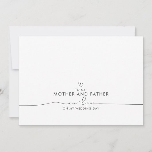 Aan mijn moeder en vader in-law Wedding Message (Voorkant)