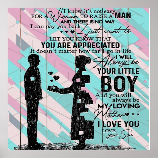 Aan mijn moeder, geschenk voor mama, brief aan mam poster (Voorkant)