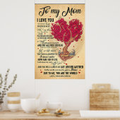 aan mijn moeder , ik hou van je moederdag cadeaus poster (Keuken)