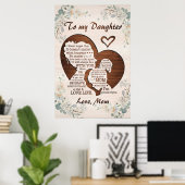 aan mijn mooie dochter, moederdag cadeaus, mam poster (Thuiskantoor)