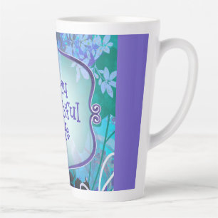 Aan mijn mooie vrouw - Romantische Bloemen Paarse Latte Mok