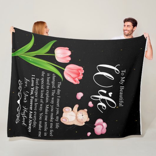 Aan mijn mooie vrouw van de man van de man fleece deken (In situ)
