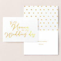 Aan mijn nonna op mijn trouwdag Folie Kaart