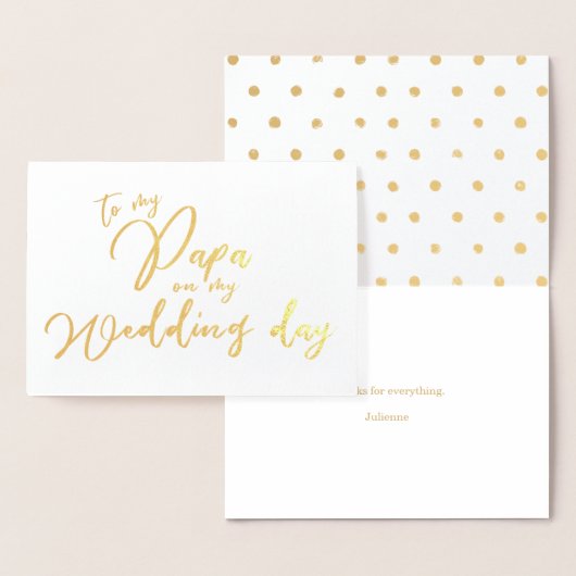 Aan mijn papa op mijn trouwdag Folie Kaart (Display)