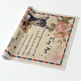 Aan mijn tante Dog Flower Gift, tante Birthday Gif Cadeaupapier