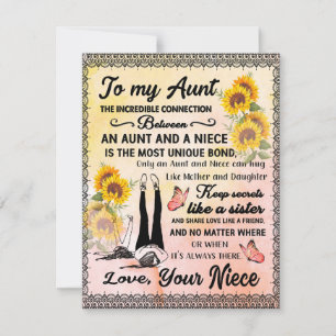 Aan mijn tante Gift, zonnebloem van Niece Kaart