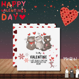 Aan mijn Valentijn Meow Notitiekaartje