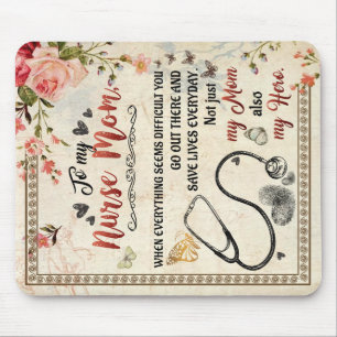 Aan mijn verpleegster mam Gift, Floral Love Letter Muismat