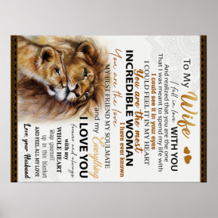 Aan mijn vrouw Lion Gift, Love Wife Birthday Gift Poster