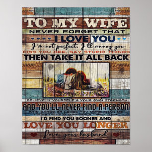 Aan mijn vrouw, moeder Birthday Gift Letter, Poster