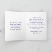 Aan mijn vrouw Moederdag Kaart (Binnen)