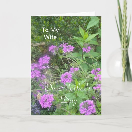 Aan mijn vrouw op Moederdag Kaart (Voorkant)
