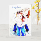 Aan mijn Wenskaart van de Zuster Kaart (Gele Bloem)