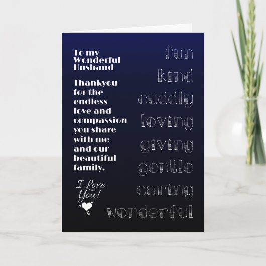 Aan mijn wonderlijke man kaart (Voorkant)