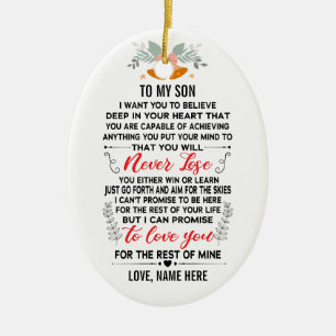 Aan Mijn Zoon Van Pap of Mam met Douanenaam Keramisch Ornament