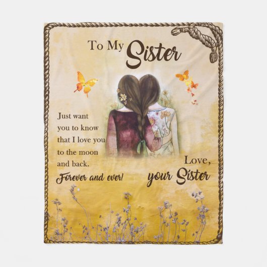 Aan mijn zuster voor altijd en altijd van je zuste fleece deken (Voorkant)