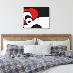 Aan Mr. Redd: Abstract zwart, wit & rood Canvas Afdruk