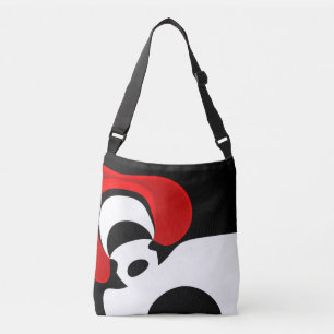 Aan Mr. Redd: Abstract zwart, wit & rood Crossbody Tas