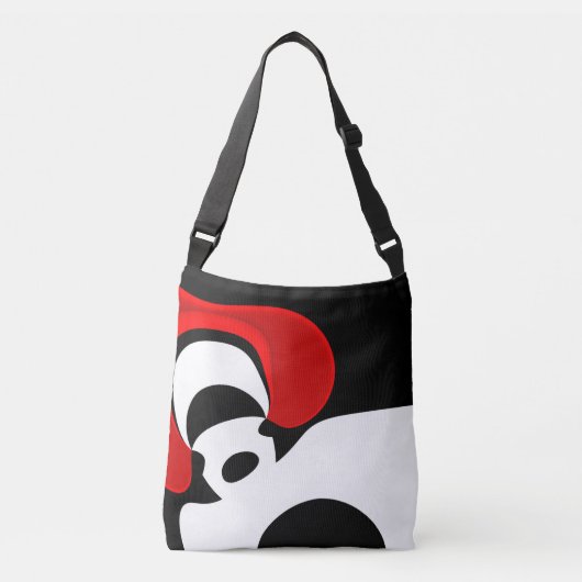Aan Mr. Redd: Abstract zwart, wit & rood Crossbody Tas (Voorkant)