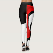Aan Mr. Redd: Abstract zwart, wit & rood Leggings (Achterkant)