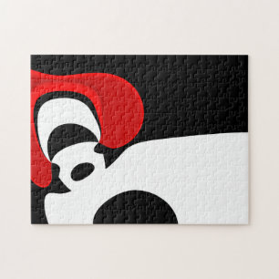Aan Mr. Redd: Abstract zwart, wit & rood Legpuzzel