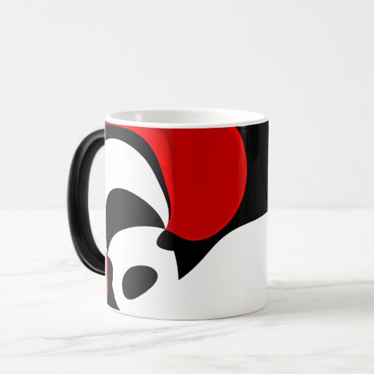 Aan Mr. Redd: Abstract zwart, wit & rood Magische Mok (Voorkant links)