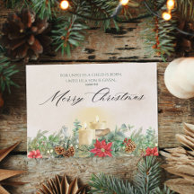 Aan ons is een kind geboren Vouwbare Kerstkaart