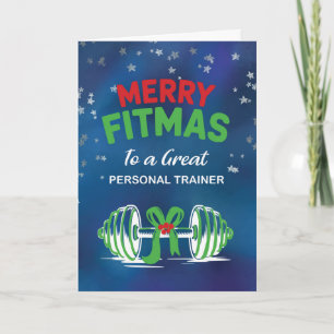 Aan Personal Trainer Barbell Funny Merry Fitness Kaart