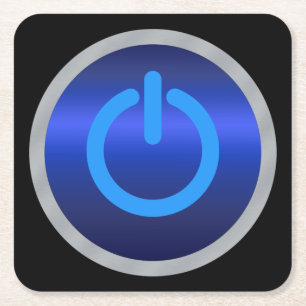 Aan/uit-Button Vierkante Kartonnen Onderzetter