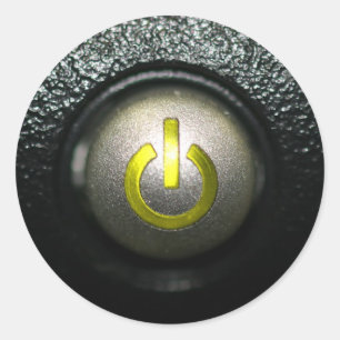 Aan uit ronde sticker