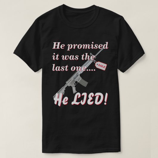 Aan vrouw overhandigd over aankoop Pistool T-shirt (Design voorkant)