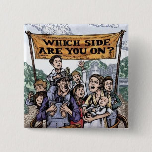 Aan welke kant sta je? knoop vierkante button 5,1 cm