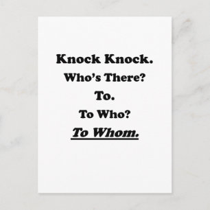 Aan wie de Knock-knop Joke Briefkaart
