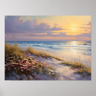 Aan zee bij Sunrise Oil Painting Poster