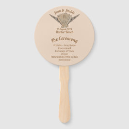 Aan zee bruiloft strandschelpen handwaaier