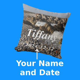 Aan zee oceaan herinneringen genoemd Keepsake Foto Kussen