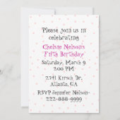 Aanbesteding van de verjaardag van Custom Girl Kaart (Achterkant)