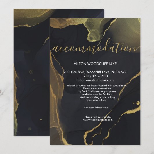 Aanbesteding voor zwarte & Gold Marb-ruimte Kaart (Voorkant / Achterkant)