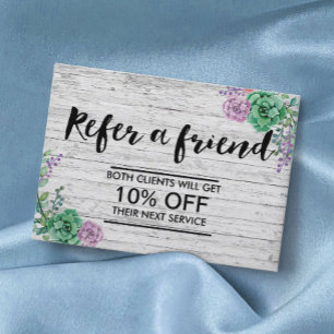 Aanbevelingskaartje    Bloemen Rustiek Hout