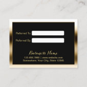 Aanbevelingskaartje | Modern zwart-wit en goudvorm (Achterkant)