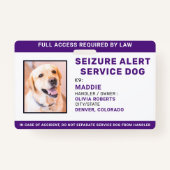 Aanbevolen waarschuwing Aangepaste service Dog ID  Badge (Voorkant)