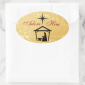 Aanbid Hem - Geboorte Scène Kerst stickers (Tas)