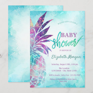Aanbiddelijke babyborrel met ananas-thema kaart