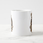 Aanbidden Coffee Skeleton Funny Extra Grote Beker (Voorkant)