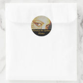 Aanbidden de Godin Binnen Ronde Sticker (Tas)