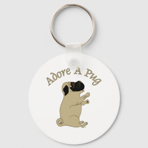 aanbidden een pug sleutelhanger