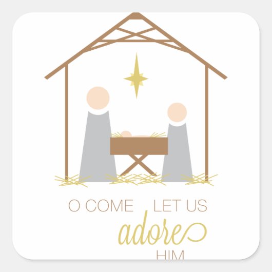 aanbidden hem vierkante sticker (Voorkant)