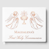 Aanbiddende engelen Eerste Heilige Communie Gastenboek (Voorkant)