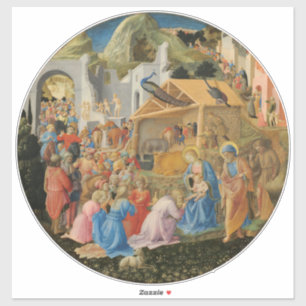 Aanbidding der Wijzen door Fra Angelico en Filippo Sticker